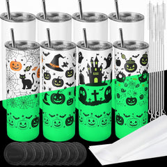8 Pack 20 OZ Sublimation Tumblers Glow in the Dark
