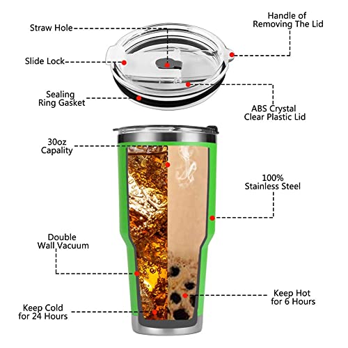 30 oz tumbler stainless steel cups metal water bottles in bulk - Green