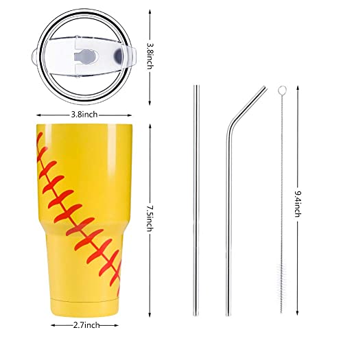 30 oz tumbler stainless steel cups metal water bottles in bulk - Softball