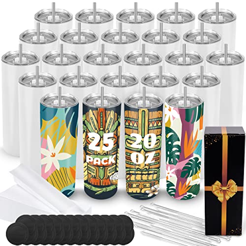 20 oz Sublimation tumblers  stainless steel cups bulk water bottles - 25pack