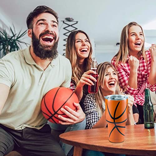 30 oz tumbler stainless steel cups metal water bottles in bulk - Basketball