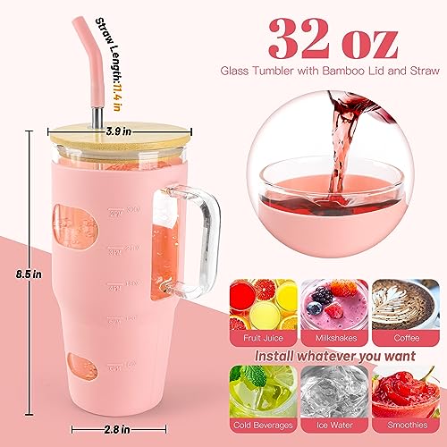 32 oz Glass Tumbler (Pink)