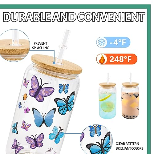 Sublimation Clear Glass Cups Blanks with Bamboo Lids